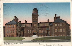 High School Taunton, MA Postcard Postcard