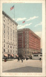 Masonic Temple and Hotel Touraine Postcard