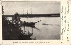 Scene on the Delaware Florence, NJ Postcard Postcard