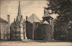 Soldiers Monument and Sturges Hall Postcard