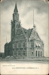 View of Post Office Paterson, NJ Postcard Postcard