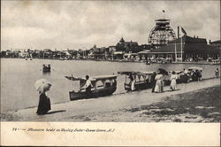 Pleasure boats on Wesley Lake Ocean Grove, NJ Postcard Postcard