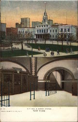 City Hall & Subway Station Postcard