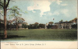 General View of St. John's College Fordham, NY Postcard Postcard