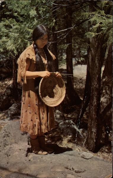 Indian Woman with Basket Yosemite National Park California