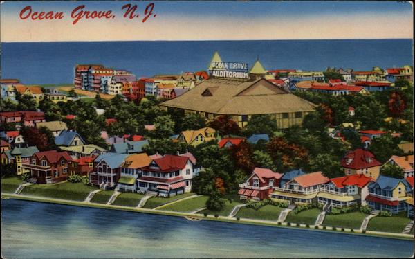 Bird's Eye View of Town Ocean Grove New Jersey