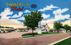 Motel - Shangri/La Dodge City, KS Postcard Postcard