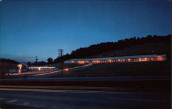 Night View Johnson's Motel & Restaurant Postcard