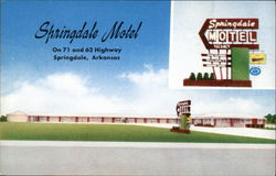 Springdale Motel Arkansas Postcard Postcard