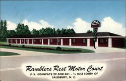 Ramblers Rest Motor Court Postcard