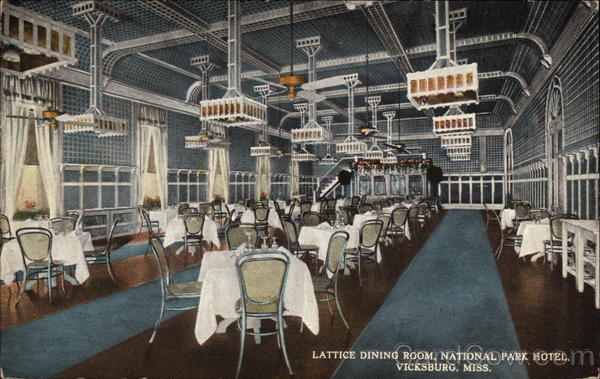 Lattice Dining Room, National Park Hotel Vicksburg Mississippi