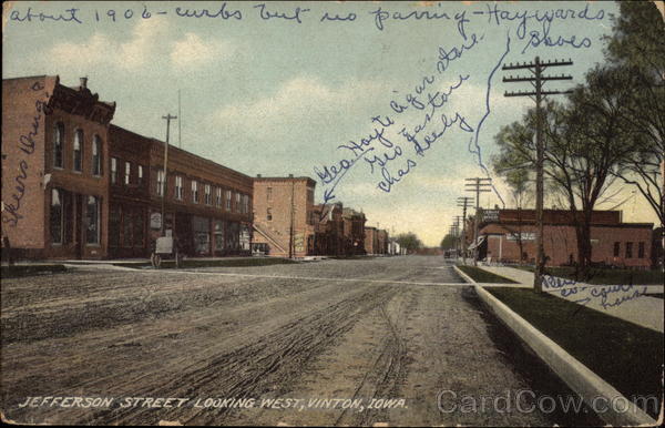 Jefferson Street, Looking West Vinton Iowa