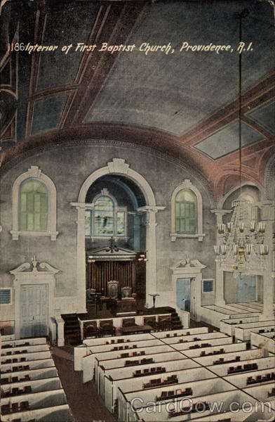 Interior of First Baptist Church Providence Rhode Island