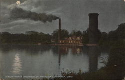 Water works Reservoir, by Moonlight Norwalk, OH Postcard Postcard