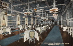 Lattice Dining Room, National Park Hotel Postcard