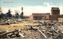 View of industrial buildings Woodland, ME Postcard Postcard