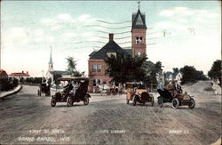 First St. North, City Library, Baker Street Postcard