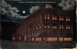 Chamber of Commerce by Night San Bernardino, CA Postcard Postcard
