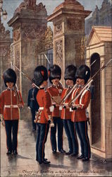 Changing Sentries Outside Buckingham Palace Postcard