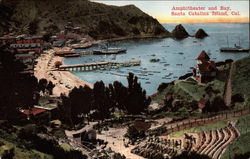 Amphitheater and Bay Santa Catalina Island, CA Postcard Postcard