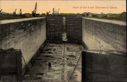 View of the Lock Chamber of Gatun Panama Postcard Postcard