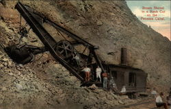 Steam Shovel in a Rock Cut on the Panama Canal Postcard