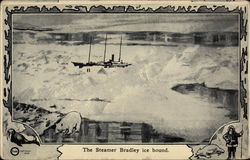 The Steamer Bradley Ice Bound Steamers Postcard Postcard