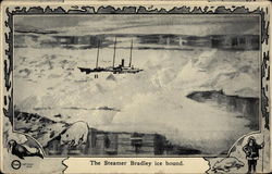 The Steamer Bradley Ice Bound Postcard