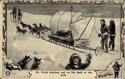 Dr. Cook starting out on his dash to the pole Postcard