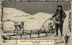 Aluminum sledge used by Dr. Cook for final dash Postcard Postcard