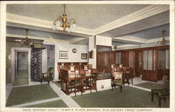 Safe Deposit Vault, Temple Place Branch, Old Colony Trust Company Postcard