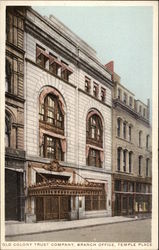 Old Colony Trust Company, Branch Office, Temple Place Postcard