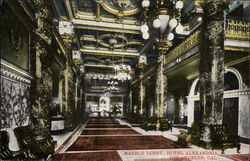 Marble Lobby, Hotel Alexandria Postcard