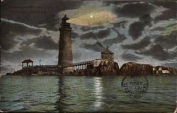Moonlight on Boston Harbor Postcard