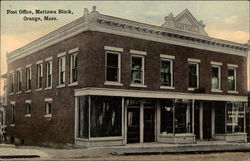 Post Office - Mattawa Block Orange, MA Postcard Postcard