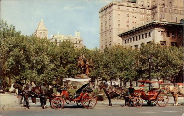 Horse-Drawn Carriages on 59th Street New York