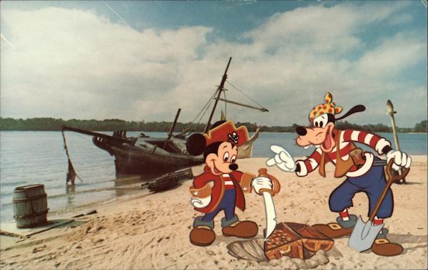 Mickey Mouse and Goofy on Discovery Island Disney