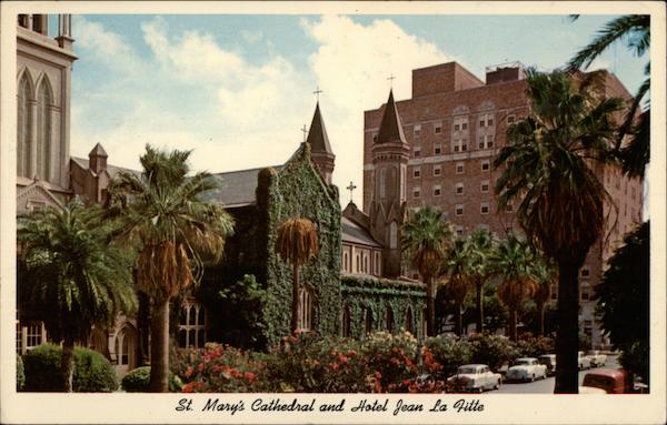 St. Mary's Cathedral and HOtel Jean La Fitte Galveston Texas