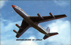 American Airlines 707 Astrojet Aircraft Postcard Postcard