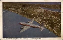 TCA "North Star" Skyliner Over Bermuda Postcard