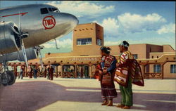 "Where East Meets West", Municipal Airport Postcard