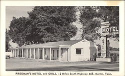 Freeman's Motel and Grill Martin, TN Postcard Postcard