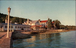 The Main Lodge and Pier at The Alpine Lodge and Cottages Egg Harbor, WI Postcard Postcard