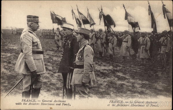 General Anthoine with the Aviators Heurteaux and Fonck - France