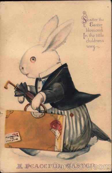 A Peaceful Easter Ellen Clapsaddle With Bunnies