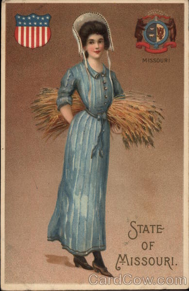 Girl Holding Sheaf of Wheat - State of Missouri State Girls