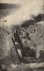 Fighting A Gas Attack Postcard