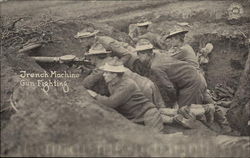 French Machine Gun Fighting World War I Postcard Postcard
