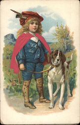 Young Boy with Dog Postcard