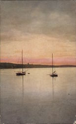Two Boats at Sunrise Boats, Ships Postcard Postcard
